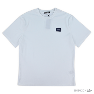 Dolce & Gabbana Emblem Stitched White T-Shirt (Imported Premium Finish)