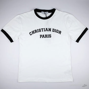 CD White and Black Cotton and Linen Shirt