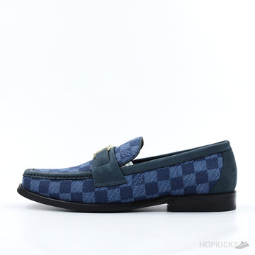 LV Suede Calf Leather Major Loafer Blue (Top Tier)