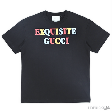 G.U.C.C.I Exquisite Colored Logo Printed T-Shirt (Imported Premium Finish)