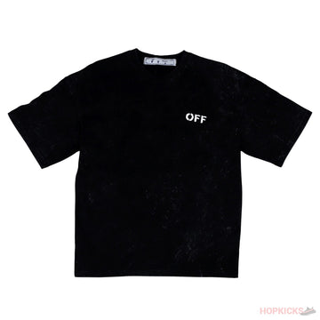 OW Black Tee Back White Cross