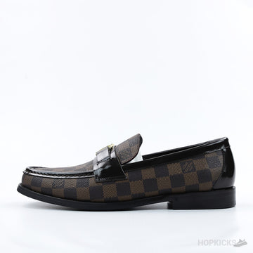 LV Damier Canvas Glazed Calf Leather Major Loafer Brown (Top Tier)