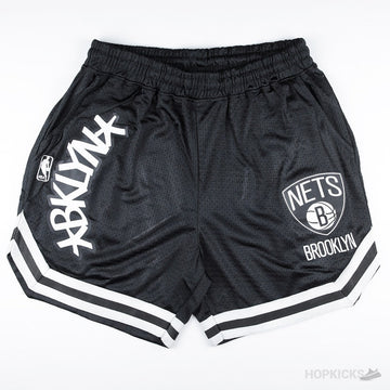 Brooklyn Nets White and Black Strip NBA Shorts | Original Product
