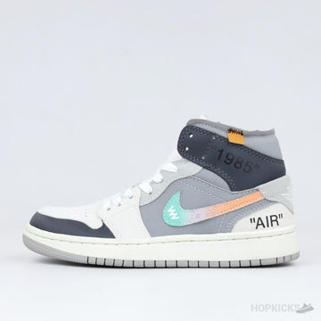 Jordan 1 Mid 'Grey Blue Graffiti Deconstructed'