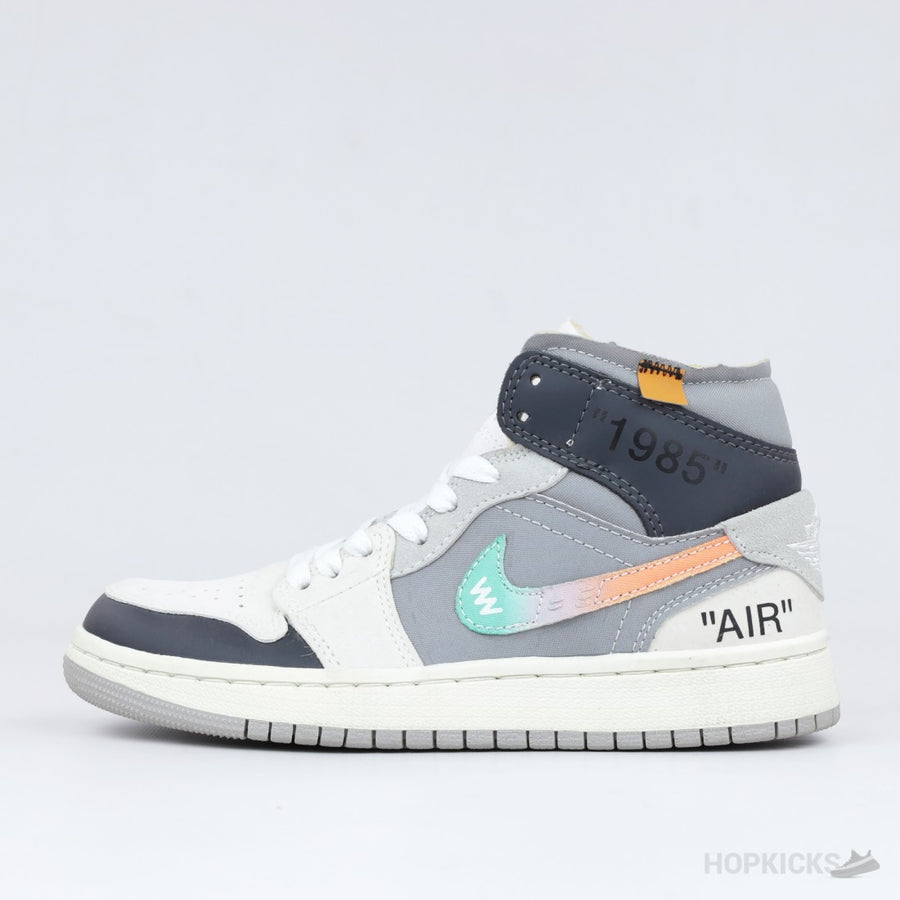 Jordan 1 Mid 'Grey Blue Graffiti Deconstructed'