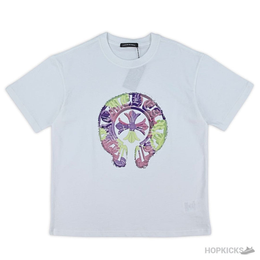 Chrome Hearts Horse Shoe Logo Printed White T-Shirt (Imported Premium Finish)