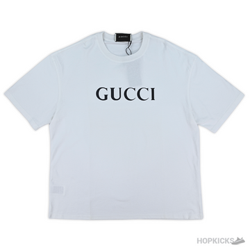 GCC Text Printed Logo Printed White T-Shirt (Imported Premium Finish)