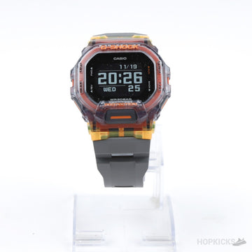 Casio G-Shock | GBD-200 | Translucent Red/Orange Skeleton Square Watch (Slightly Use)