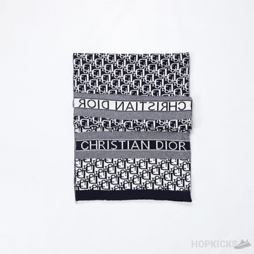CD Oblique Scarf Navy Blue Cashmere