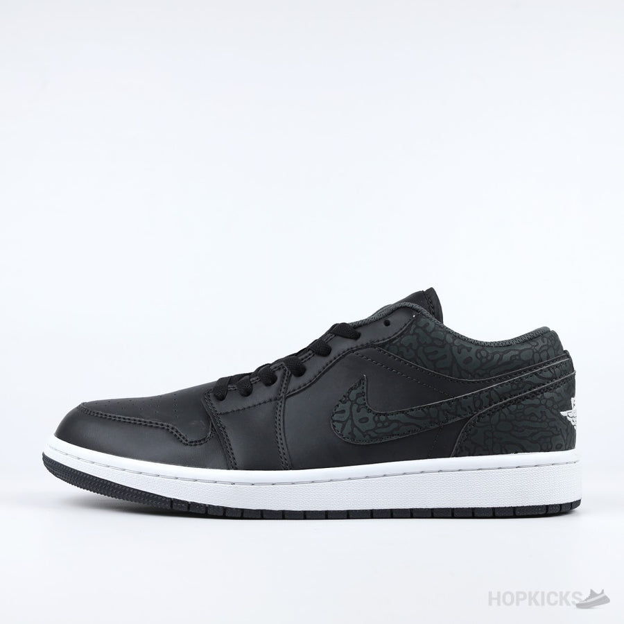 Jordan 1 Low "Black and Green Elephant Print" [Without Box]