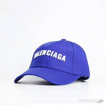 Bale*ciaga White Logo Blue Cap