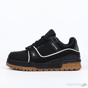 L.V Trainer Maxi Black Brown Suede