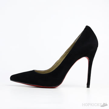 CL Decoltish 100 Black Suede Pump
