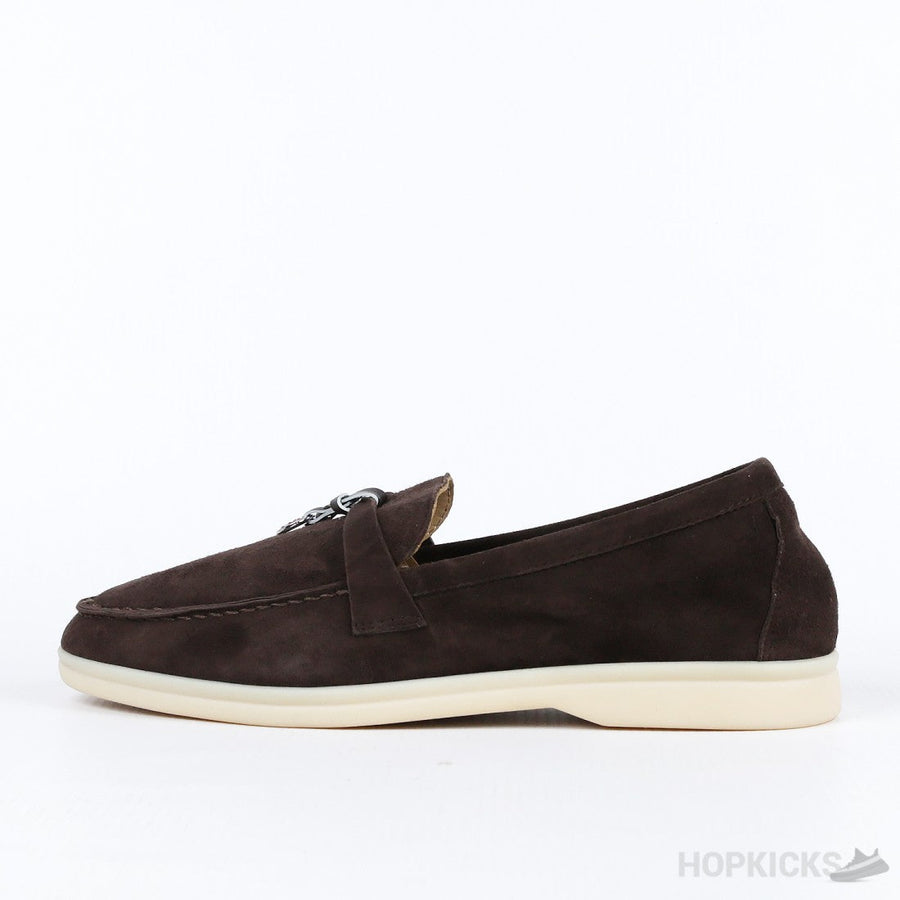 Loro Piana Summer Charms Walk Suede Loafers - Brown