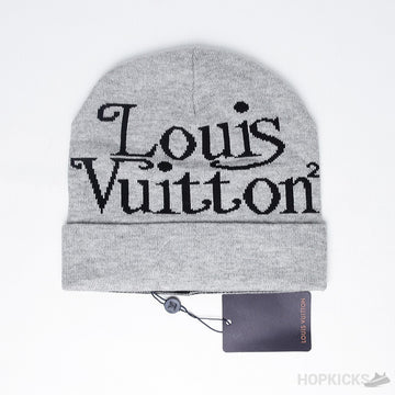 LV Print Beanie Grey