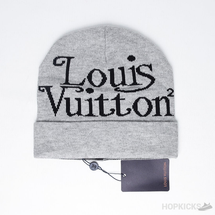 LV Print Beanie Grey