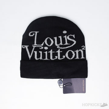 LV Print Beanie Black