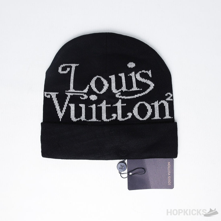 LV Print Beanie Black