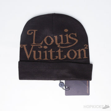 LV Print Beanie Chocolate