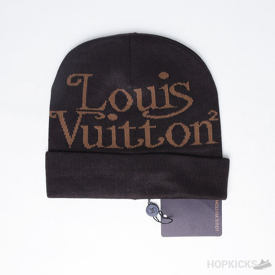 LV Print Beanie Chocolate