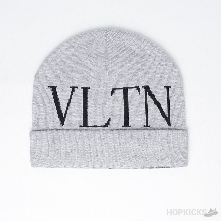 VLTN Print Beanie Grey