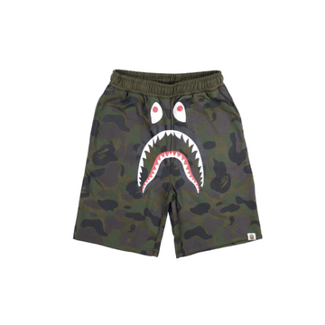 BAP Green Camo Shark Sweat Shorts