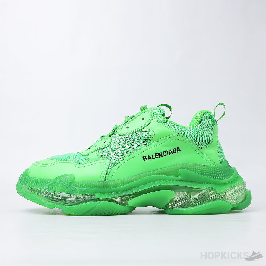 Bale*ciaga Triple S Neon Green Clear Sole (Dot Perfect) (Slight Defect)