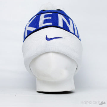 NK Blue Black Pom Beanie