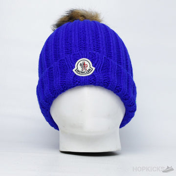 MNC Blue Beanie With Pom Pom