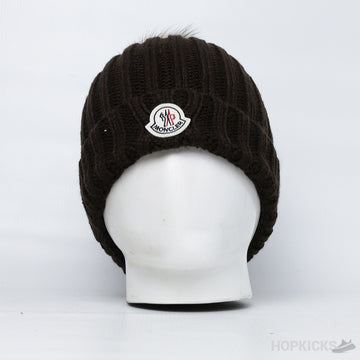 MNC Brown Beanie With Pom Pom