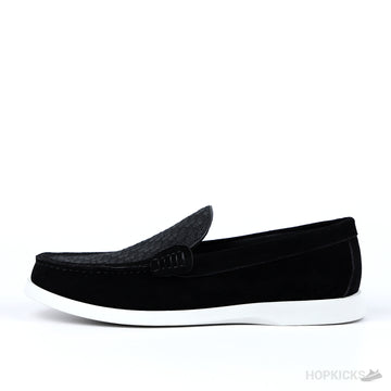 CD Black Suede and Oblique Jacquard Granville Loafer (Dot Perfect)