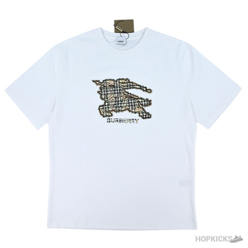 BRB Log Patched White T-Shirt (Imported Premium Finish)