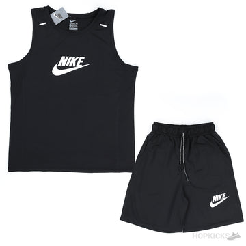 NK Black Dry-Fit Tank and Shorts Set