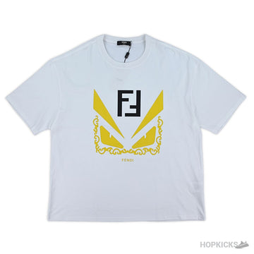 FND FF Yellow Eyes Printed White T-Shirt (Imported Premium Finish)