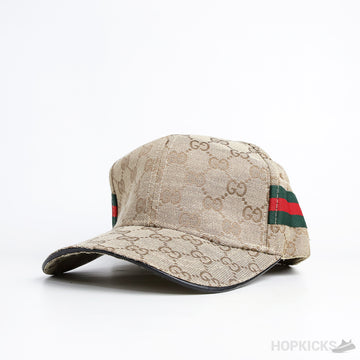 GCC Cotton GG Web Stripe Beige Cap