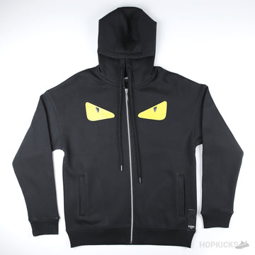 FND Bag Bugs Eyes Rubber Eyes Zipper Hoodie Black