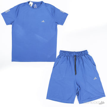 Adi Blue Dry-Fit Shirt & Shorts Set