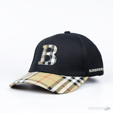 BRB B Black Beige Cotton Baseball Cap