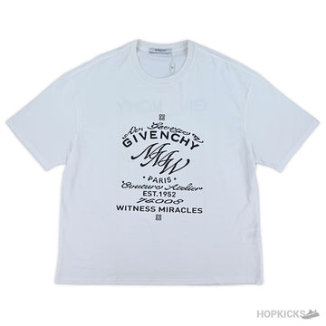 GVN Logo Print Cotton White T-Shirt (Imported Premium Finish)