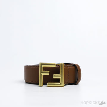 F*ndi Brown FF Buckle Gold Belt