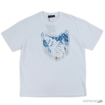 LV Sea Shell Badge Printed White T-Shirt (Imported Premium Finish)