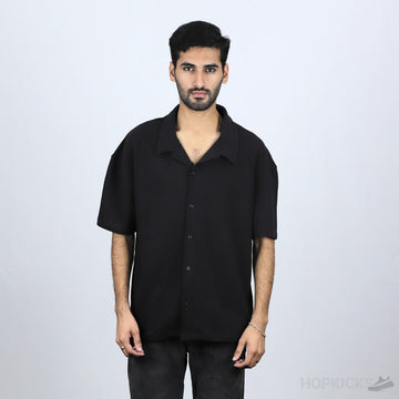 Off-White Textured Black Safari Shirt