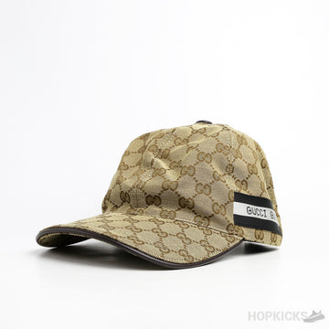 GCC GG Web Print Striped Brown Cap