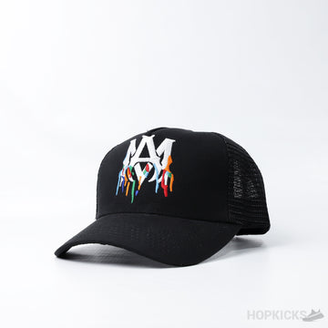 AMR Embroidered Paint Drip AM Logo Trucker Snapback Cap