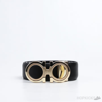 F*rragamo Gancini Gold Buckle Leather Belt