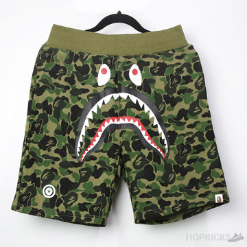 BAP Big ABC Camo Shark Sweat Shorts Green