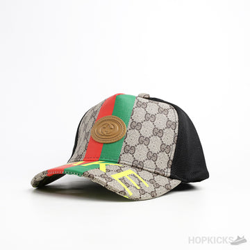 GCC FN Print GG Logo Beige And Black Cap