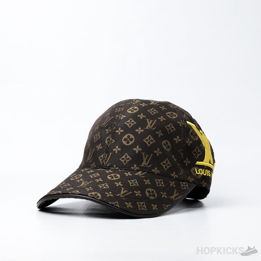 LV Embroidery Logo Baseball Brown Cap