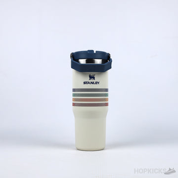 Classic Iceflow Flip Straw Tumbler Cream Strip (887mL) (Premium Batch)