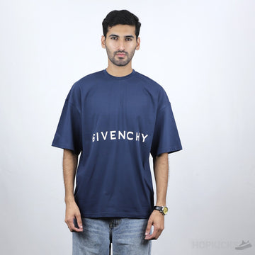 GVN Front Side Printed Blue T-Shirt (Economy Batch)